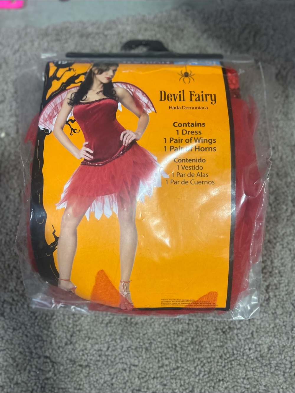 Kids Costume - Red Dress with Wings and Horns